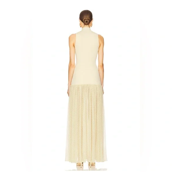 NWT HELSA Helsa Costanza Gown in butter yellow polka dot - Picture 12 of 17